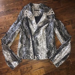 Faux Snakeskin Motorcycle Jacket